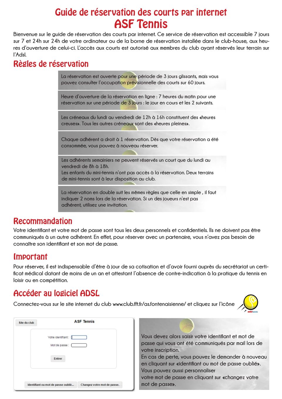 Guide de réservation - étape